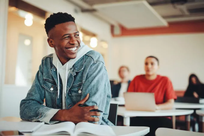 Student in classroom